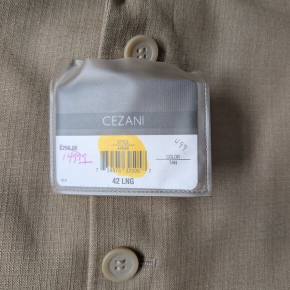 Cezani, Light Tan Silk Blazer, Sz 42L, New with tags, Retail $250 - Picture 5 of 8